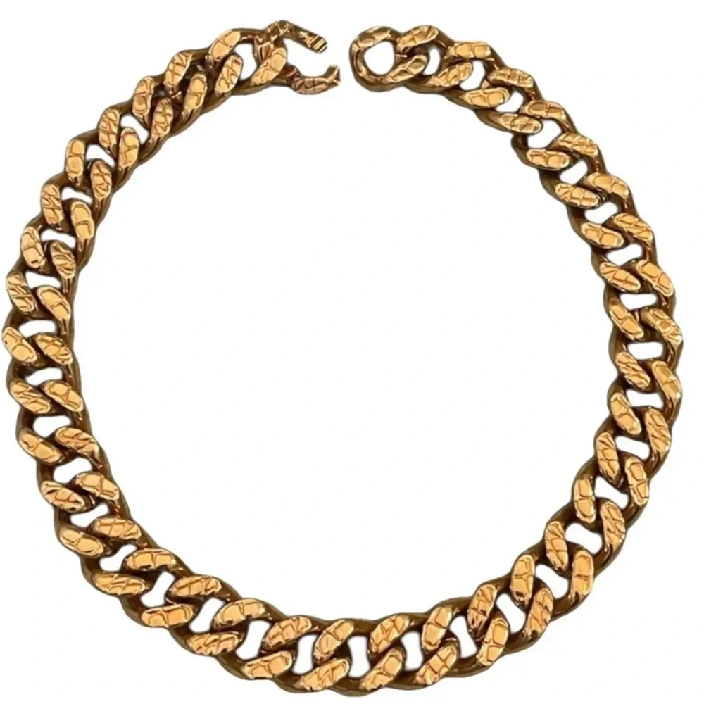 Celine Gold Cuban Link Necklace Statement Piece - Picture 1 of 8